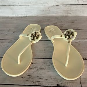 Tory Burch Mini Miller Ivory/Cream Jelly Thong Flip Flop Women’s Size 7
